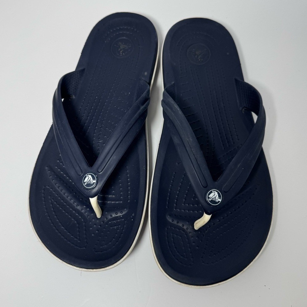 Crocs Bayaband Crocband Flip Flop Sandals Navy Blue Men's 9 / Women's 11 Beach